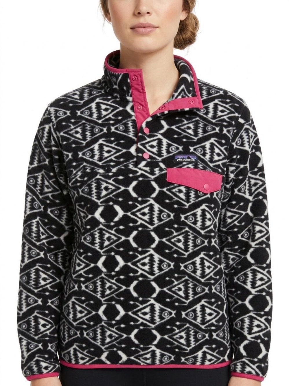 Patagonia Synchilla Snap-T Ikat Big Fish Fleece Pullover Women’s Small